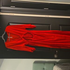 Anthropologie red maxi dress, size medium